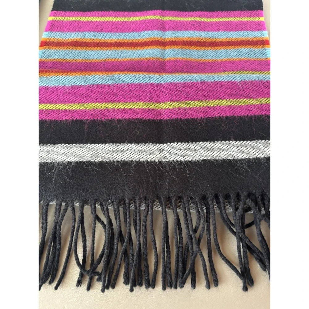 LOT/3‎ V. Fraas Women's Scarves Scarf Acrylic Fringe Winter Plaid Stripe Print